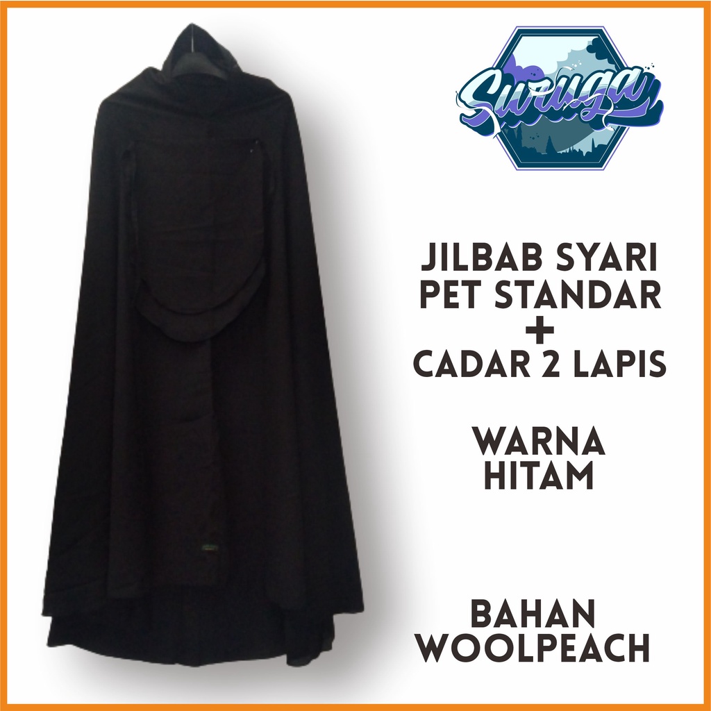 COD 2in1Jilbab Premium/Bergo/Khimar/Hijab Syar'i/Kudung Instan Pet Standar Plus Cadar Ikat 2Lapis Ba
