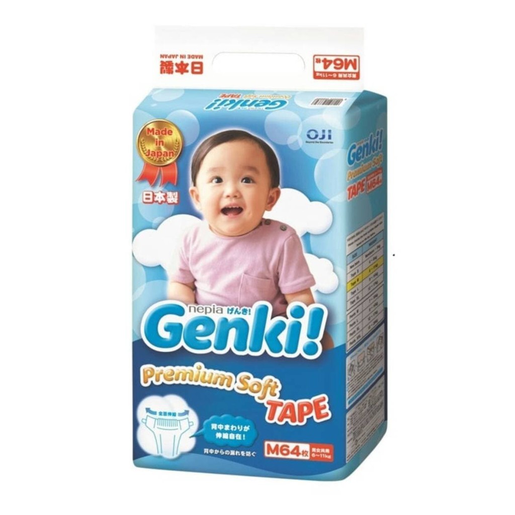 Nepia Genki Tape M64 M 64 Perekat Diaper Popok Bayi Baby Daya Serap