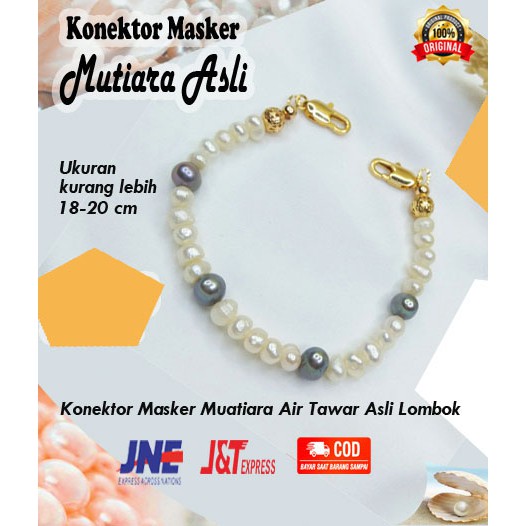 Konektor masker mutiara air tawar asli lombok mutiara asli perhiasan mutiara lombok