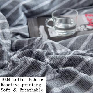 Seprei Desain Garis Warna Biru Bahan Katun untuk Kamar Seprei Desain Garis Warna Biru Bahan Katun untuk Kamar