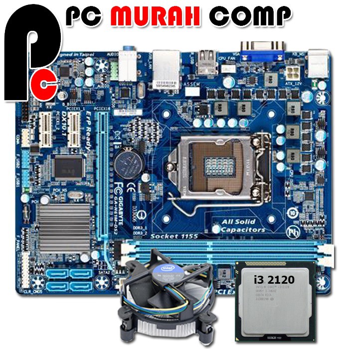 Paket Mainboard 1155 H61 ONboard Dengan Processor i3 2120 bonus fan