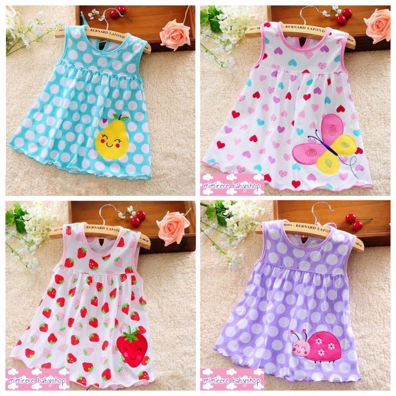 Mimirere Dress Bayi Import ｜ Dress Bayi 6-12 bulan impor Bahan Kaos