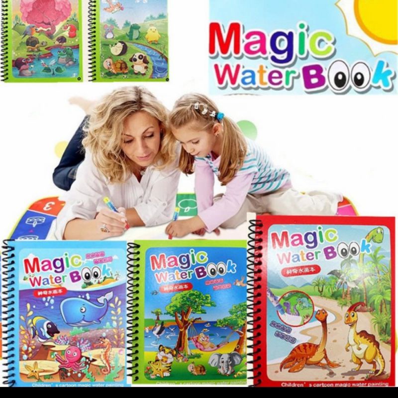 

Magic Water Drawing Coloring Book Mainan Edukatif Buku Gambar Air Ajaib Bisa Diwarnai Ulang