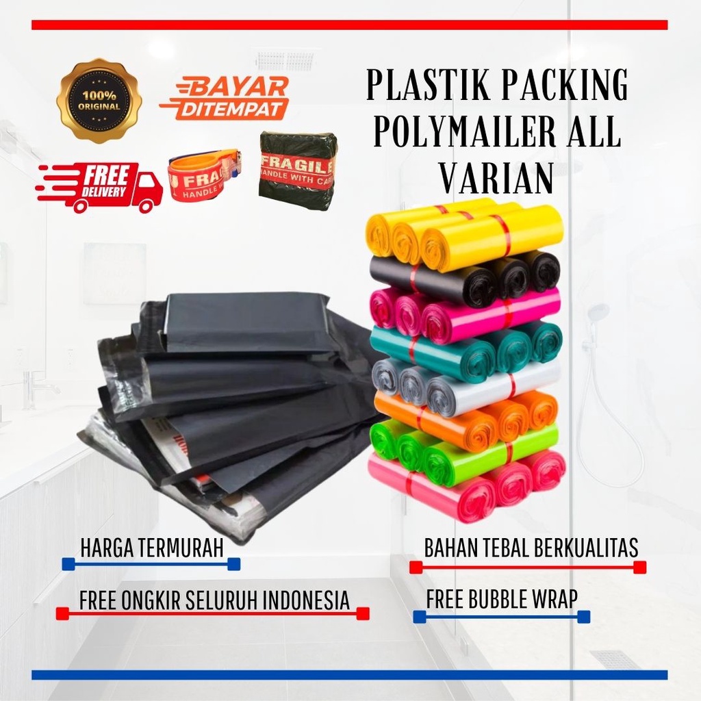 Plastik Packing Olshop / Polymailer Anti Air / Polymailer Anti Sobek / Amplop Plastik Packing / Kantong Plastik Packing