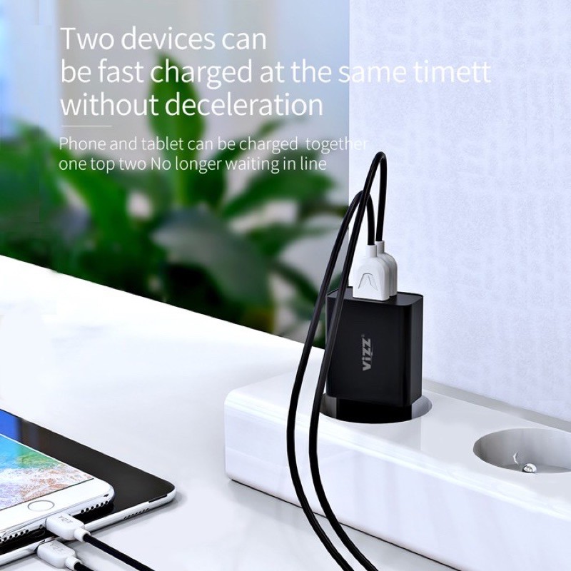 Batok Charger Vizz TC12, TC18 2USB 2,1A Travel Adaptor Cas