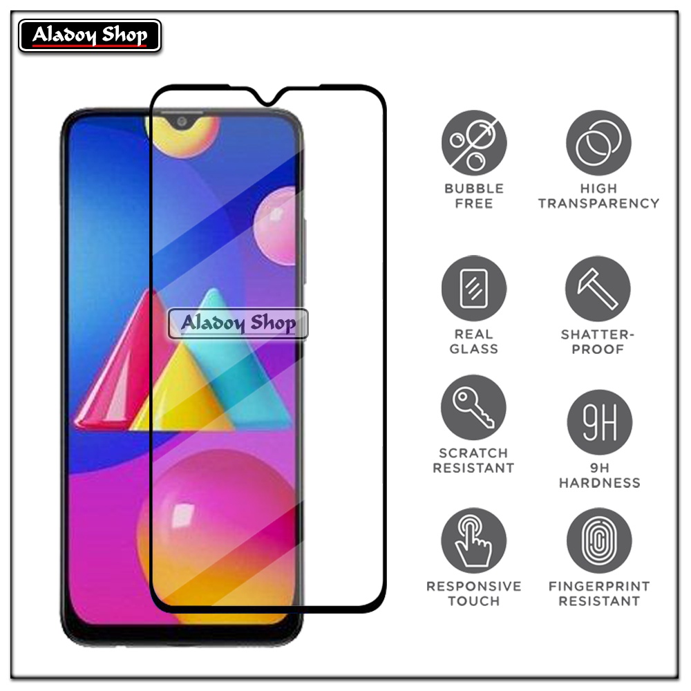 Case SAMSUNG M02S Armor Fushion Transparent Casing + Tempered Glass Full Layar dan Skin Carbon