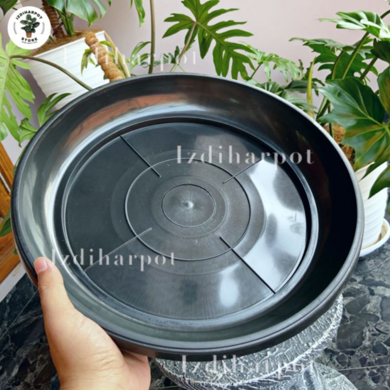 tatakan hitam pot tanaman 37cm untuk pot 40cm -  HITAM