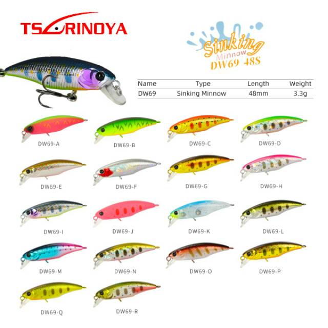 UMPAN PANCING TSURINOYA DW69 MINNOW 48s