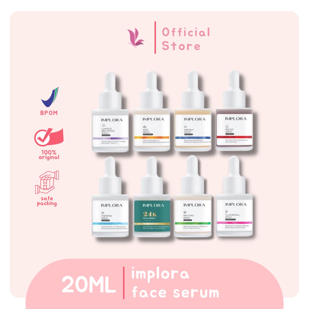 [BPOM] Serum Wajah Implora / Implora Face Serum /  Serum Implora Luminous Bright Serum Acne Peeling