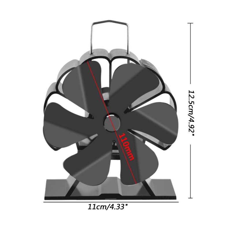 Vivi Kipas Angin Hitam Untuk w/6Baling Log Kipas Kompor Tenaga Panas Untuk Burner Q