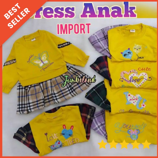 [0-4th] DRESS ANAK IMPORT PREMIUM TERMURAH TERLARIS / DRESS SWEATER ANAK IMPORT LENGAN PANJANG /Dress Anak Perempuan Import/ Gaun Tutu Pesta Lengan Panjang Korea Fashion Style Berkualitas Tinggi