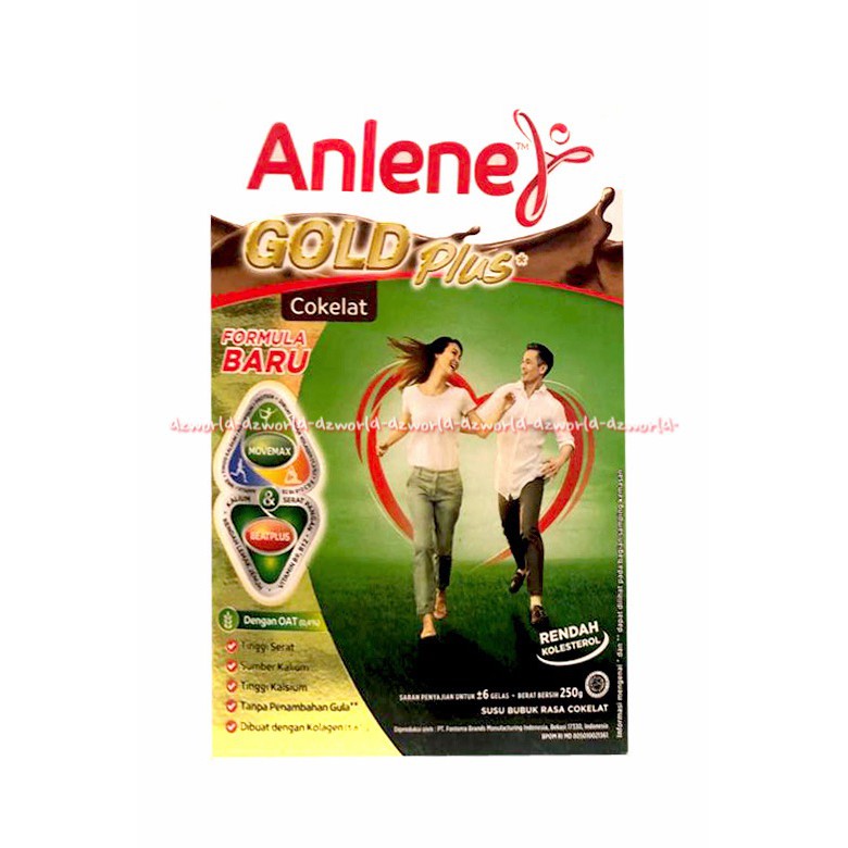 Anlene Gold Plus 250gr Coklat Vanila Susu Anline Susu Tinggi Kalsium Untuk Usia 50tahun Anlen Golden Gold + 50+ Rasa Vanilla Cokelat 250 gr