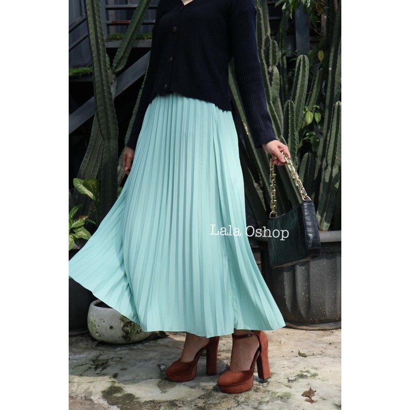 Rok Plisket ( Bahan tebal adem ) Rok Polos Plisket Premium Realpict Warna