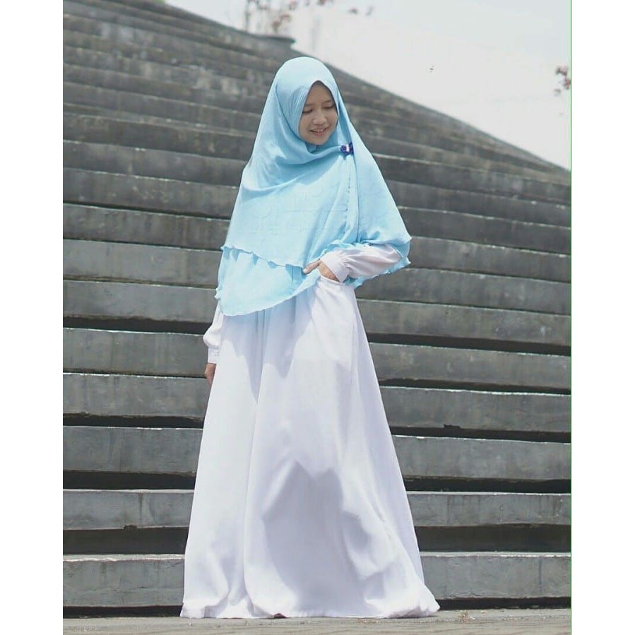 Gamis Ayumi Putih by HIJAB ALILA / Gamis Daily / Gamis sehari-hari