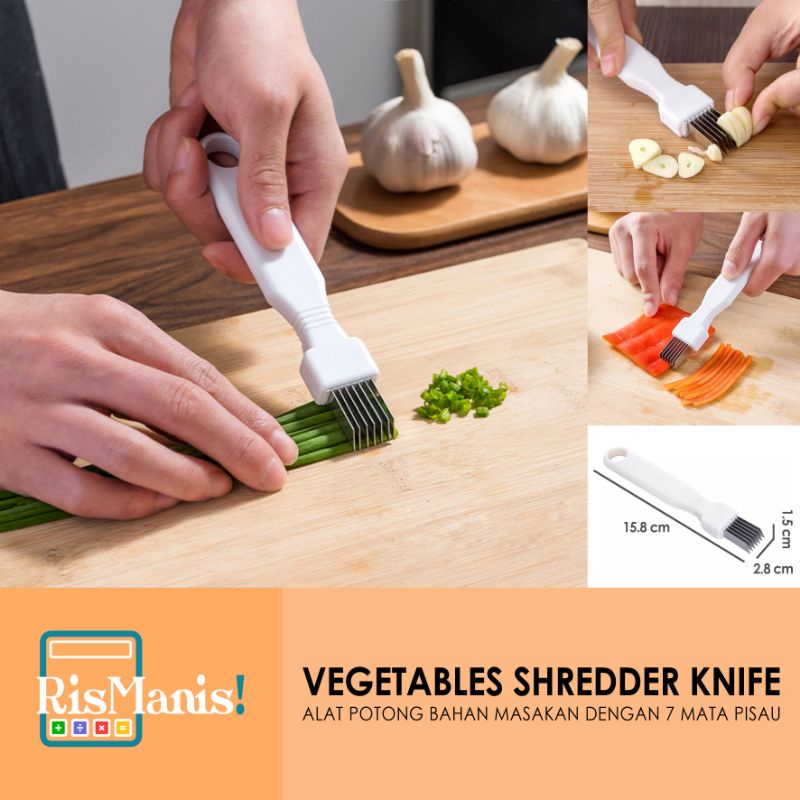 VEGETABLES SHREDDER KNIFE - Alat Potong Sayur 7 Mata Pisau Pemotong Bahan Masakan Iris Daun Bawang