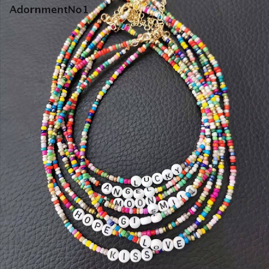 (AdornmentNo1) Kalung Choker Handmade Diy Dengan Liontin Bentuk Hati + Tulisan Model Bohemia Untuk Wanita