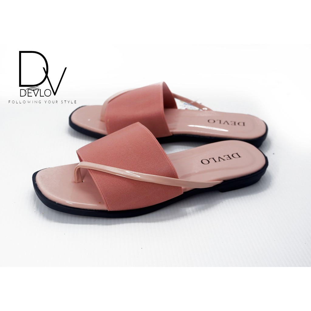 Sandal Teplek Wanita Tali Silang Flat Devlo Sendal Wanita Jelly Casual (SELOP Tali DEVLO Wanita)