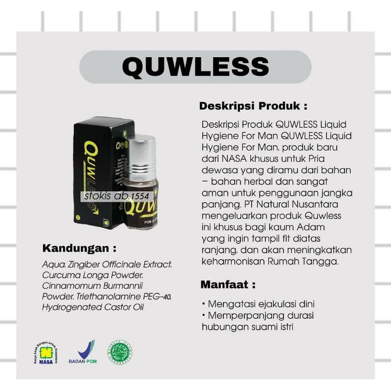 OBAT KUAT PRIA / QUWLESS NASA / OBAT KUAT OLES / QUWLESS