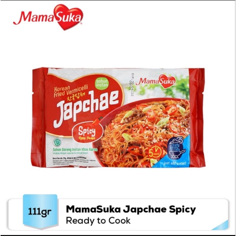 

mamasuka japchae korean fried vermicelli rasa original dan spicy 111g