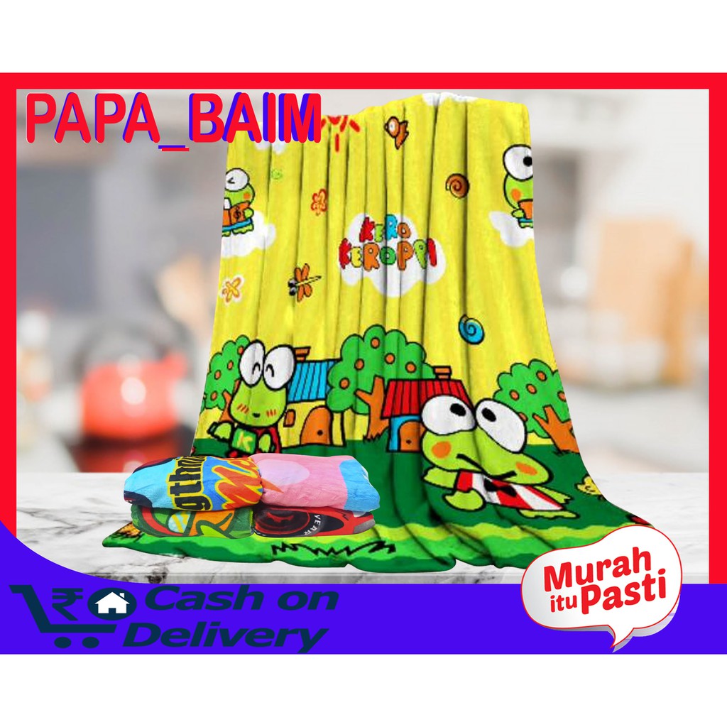 [ COD ] Best Charlie Selimut Bulu Super Lembut Karakter Anak - Multicolour uk 180x130