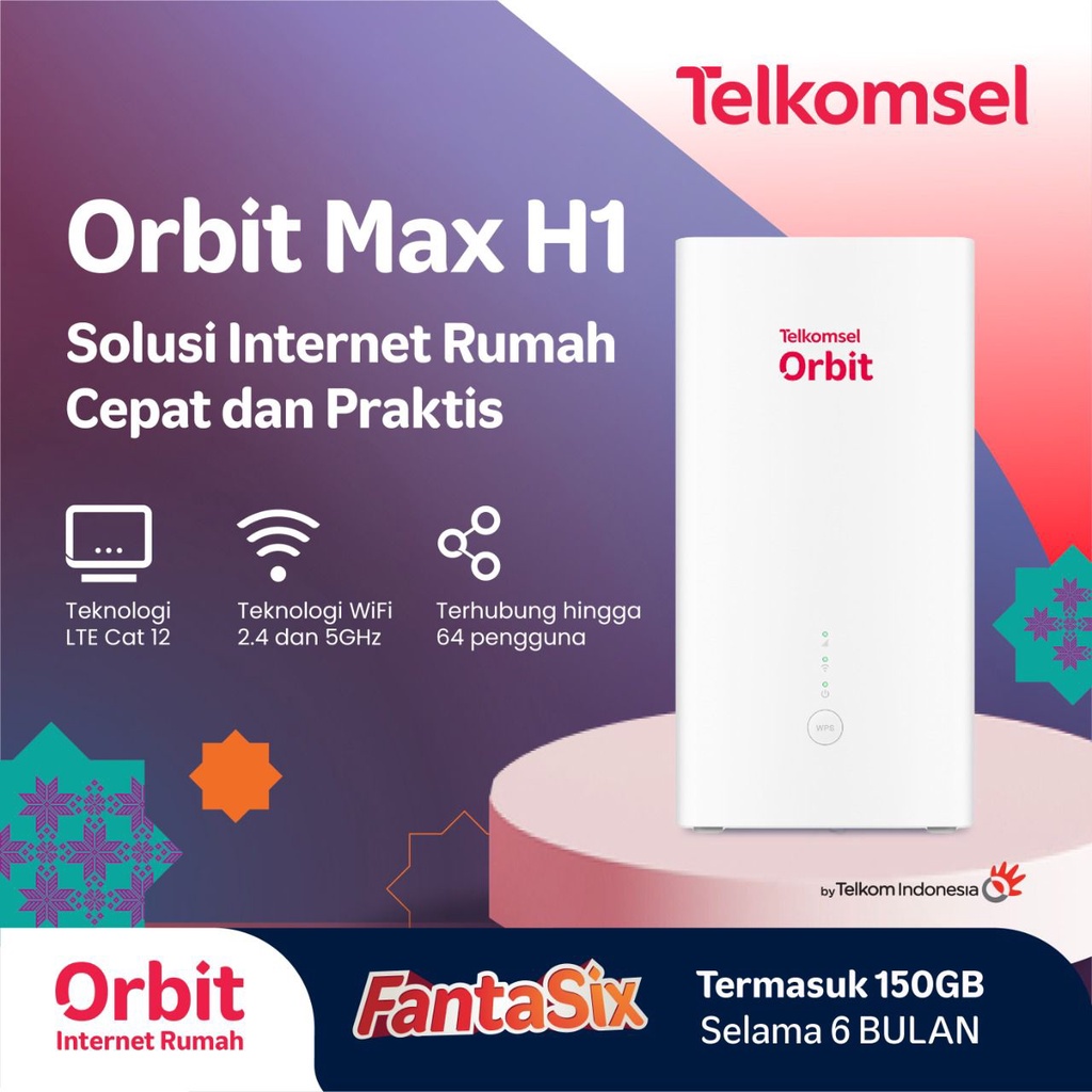 Home Router Huawei B628 Telkomsel Orbit Max H1 150GB Garansi Resmi