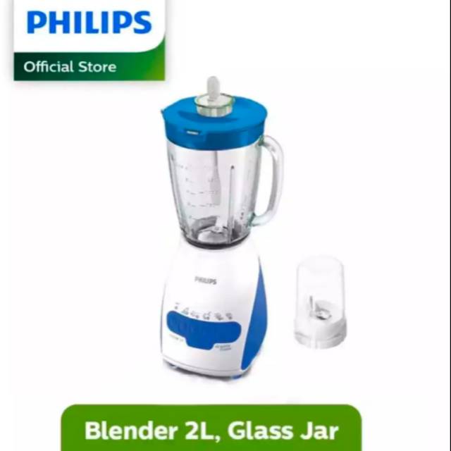 Blender Philips Kaca HR2116/30 Biru (Preloved)