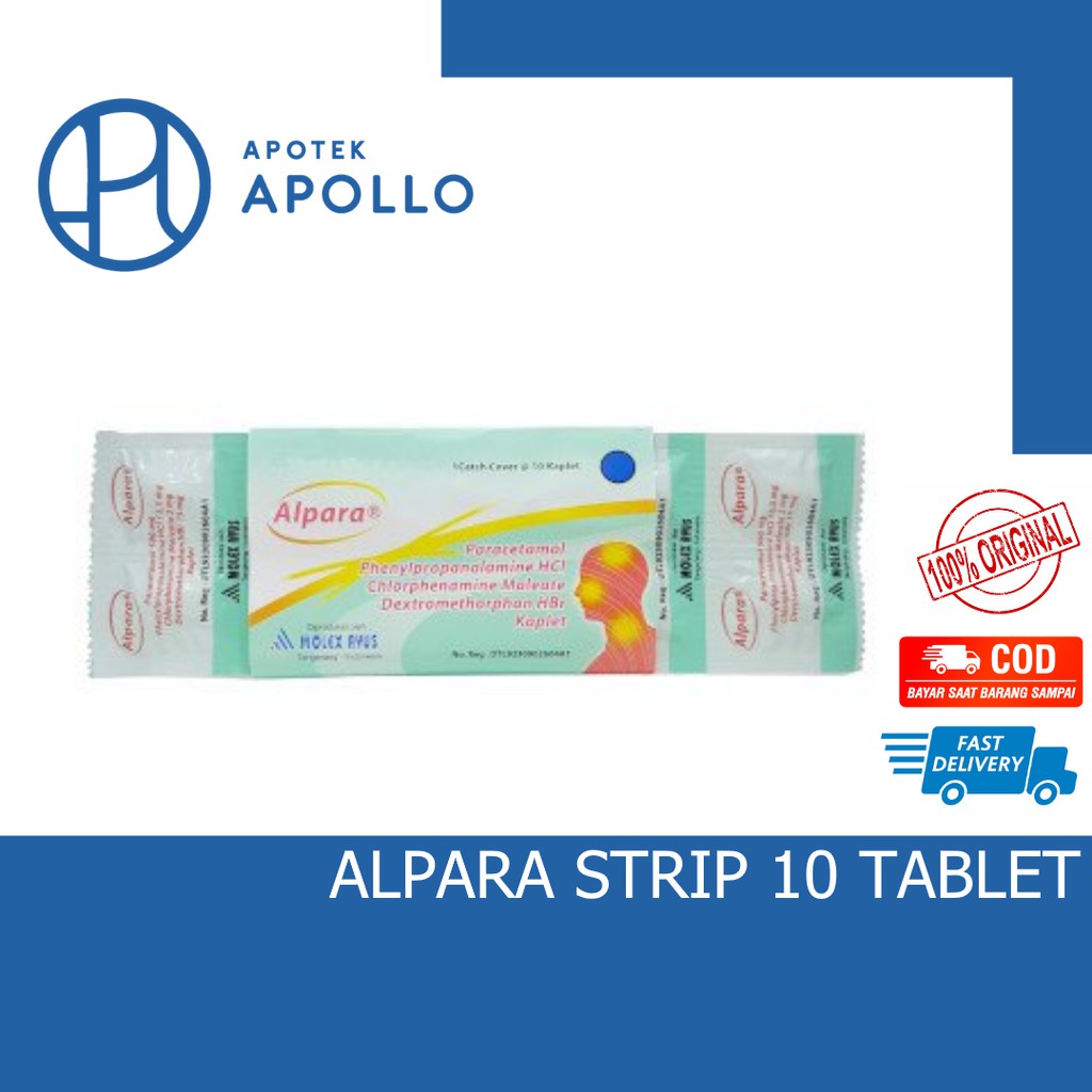 ALPARA STRIP 10 TABLET MEREDAKAN FLU DEMAM SAKIT KEPALA PILEK BERSIN