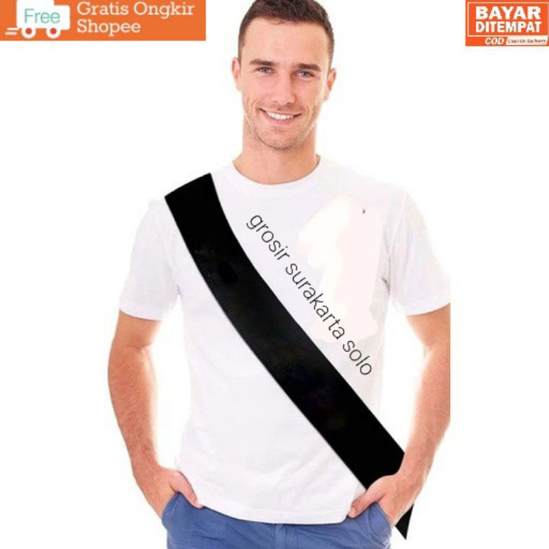 Selempang Polos Hitam tanpa nama