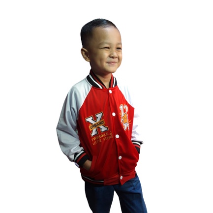 Baju Jaket Varsity Flecce Anak Cowo Cewe Terbaru Terlaris Lengan Pajang Tebal Murah Keren