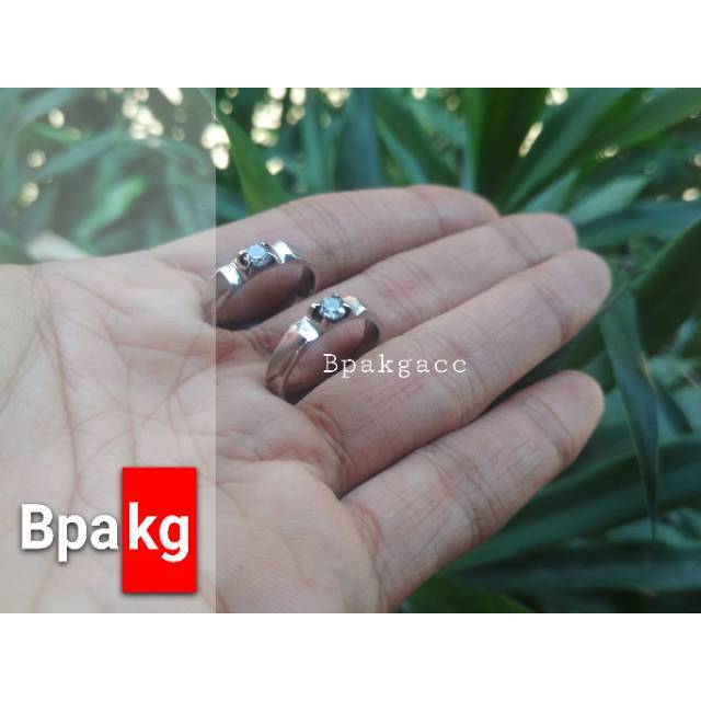 Cincin couple aj #  Cincin monel besi putih asli anti karat silver murah cewek cowok simple Makassar