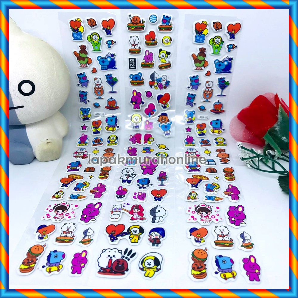 STIKER BTS BT21 3D / STICKER 3D BTS BT21 / STIKER BT21 TIMBUL