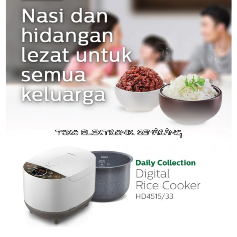 PHILIPS HD4515 DIGITAL RICE COOKER 1.8L HD 4515 GARANSI 2 TAHUN PENANAK NASI DAN PENGHANGAT HD 4515