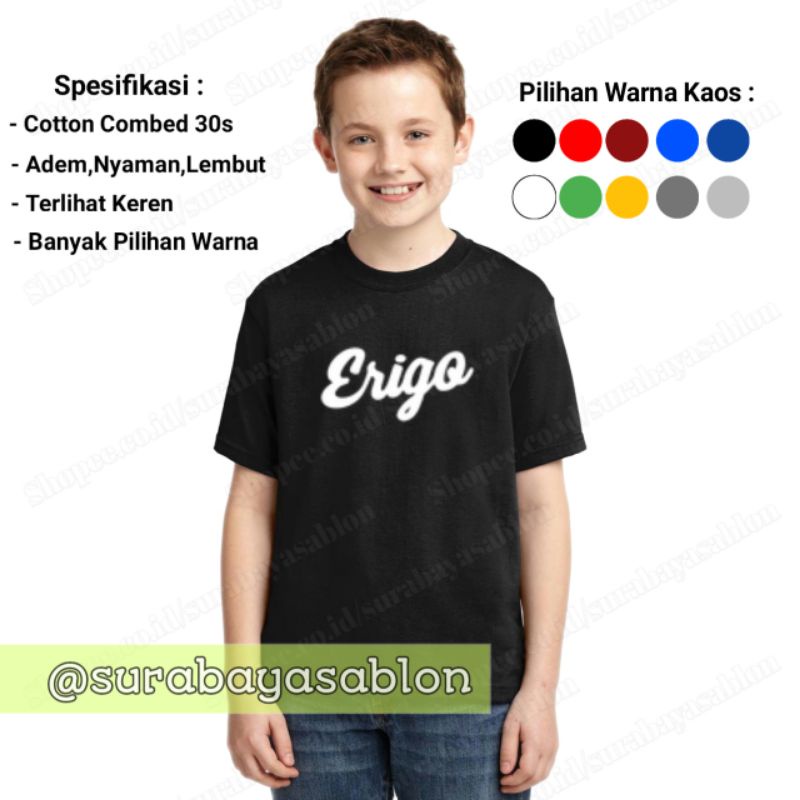 Kaos Anak Erigo Kualitas Premium Keren