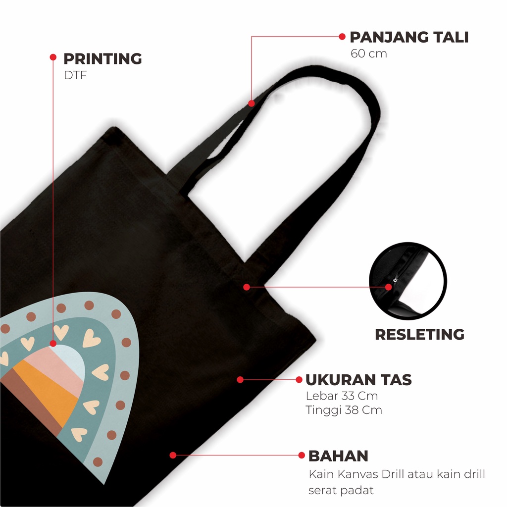 Sevine Totebag Wanita Fashion Tas Tote Bag Resleting Laptop Motif Flower Plant Nordic Art Black Series - MAA6