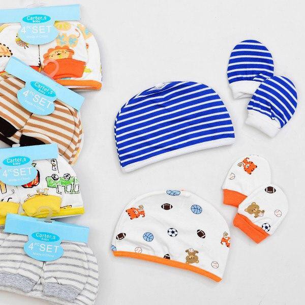 LIN9028 BOYS/GIRLS  4 in 1 Topi &amp; Sarung Tangan Baby