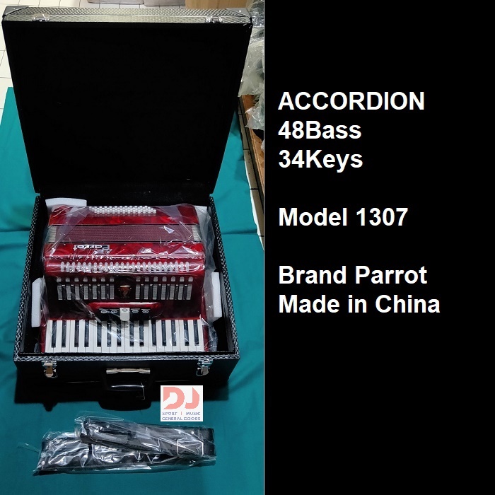ACCORDION 48 BASS, 34 KEYS, PARROT