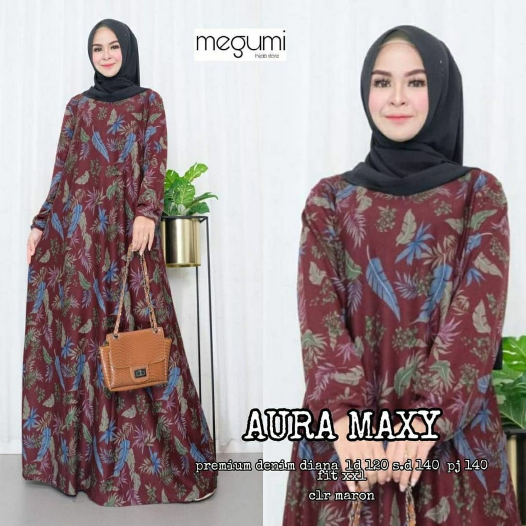 AURA MAXY / GAMIS PREMIUM TEBAL DENIM DIANA