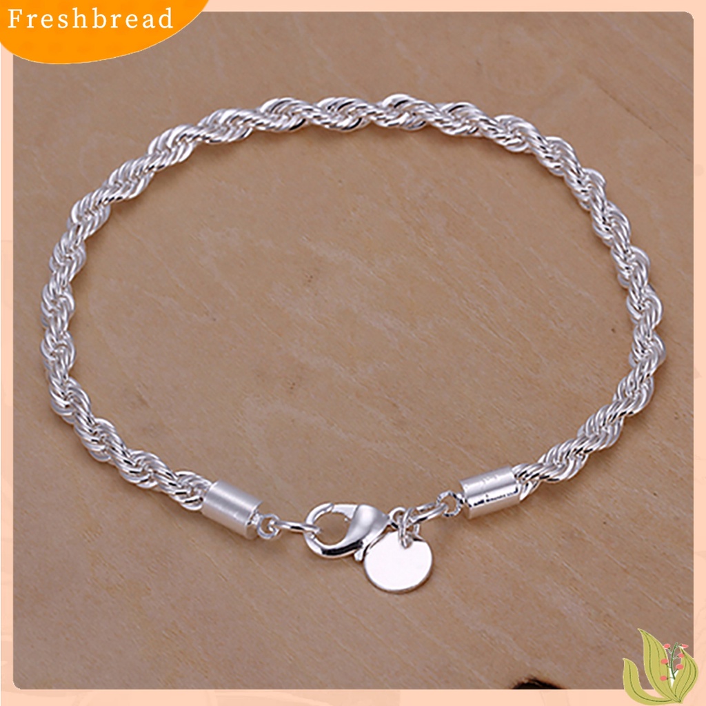 Gelang Rantai Lapis Silver Model Twisted Gaya Elegan Untuk Wanita