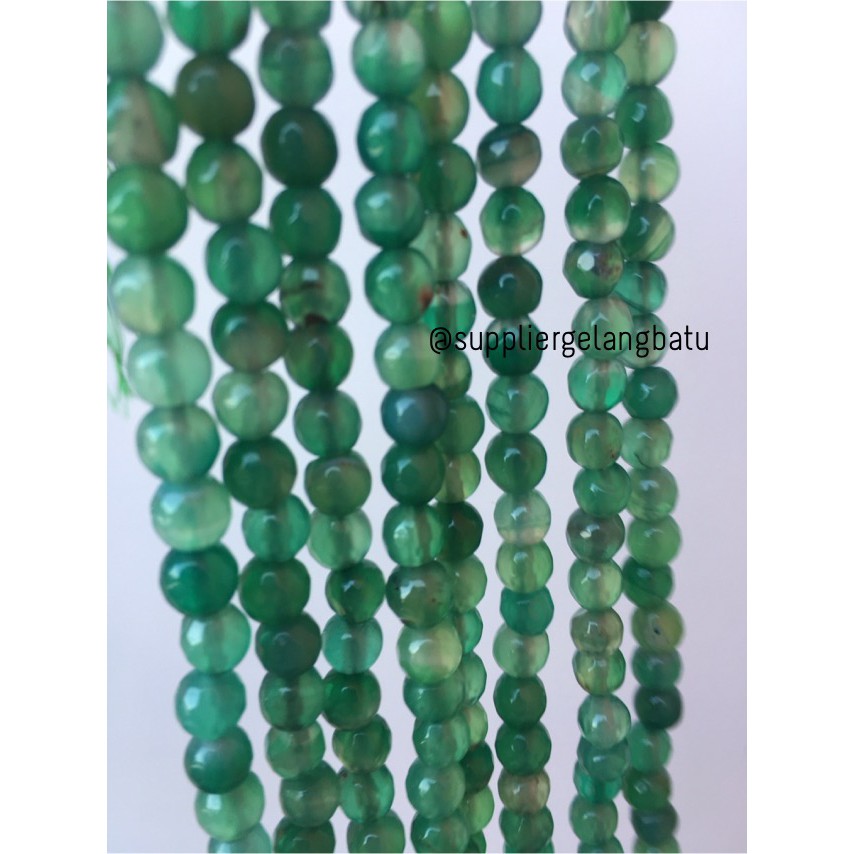 Batu green giok FACET 6mm CUTTING hijau natural cina china craft impor aksesoris akik alam kesehatan