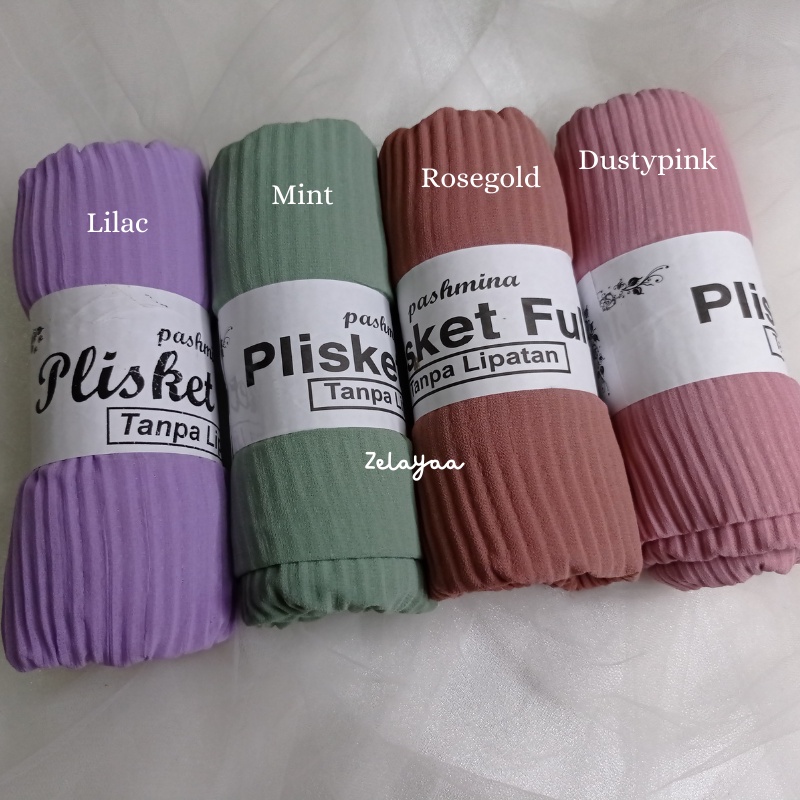 Pashmina Plisket Premium Ceruty Babydoll Tanpa Garis Tengah | Hijab Prisket Lidi