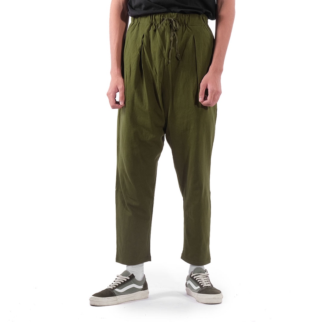 Kapital Cracked Smiley Face Pants Olive