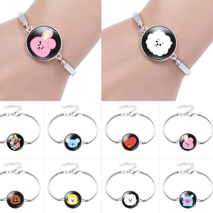 BTS KPOP BT21 Metal Bangle Bracelet BTS Kartun Gelang Fashion Dekorasi Gelang anti karat ▪ FEF.25Au2