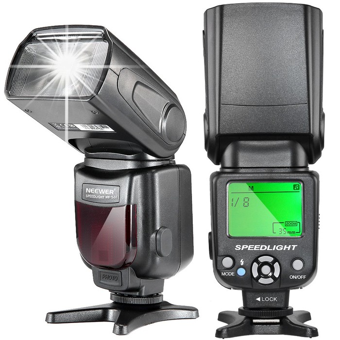 Lampu Flash kamera-Neewer NW-561 LCD Display Speedlite Flash untuk Canon Nikon DSLR