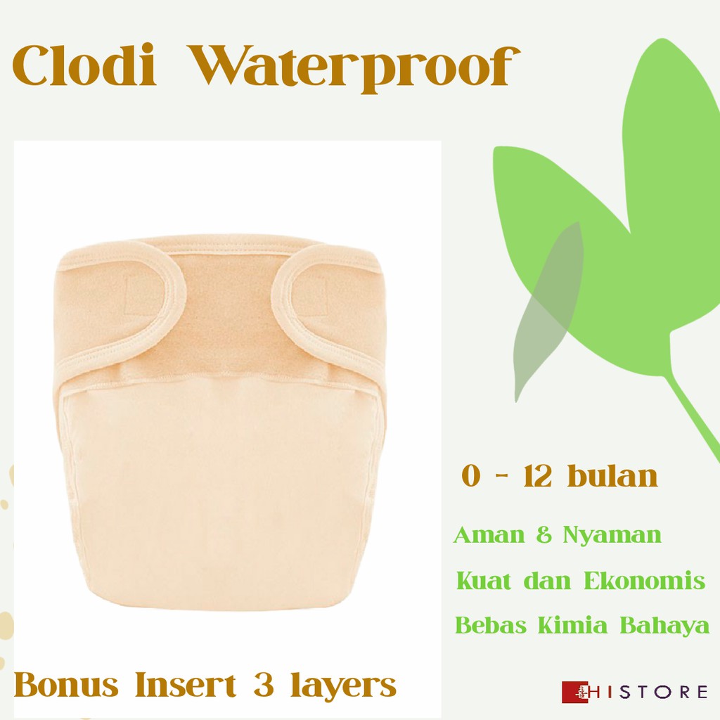 DIAPER CLODI POPOK KAIN DOUBLE TPU WATERPROOF BAHAN PREMIUM