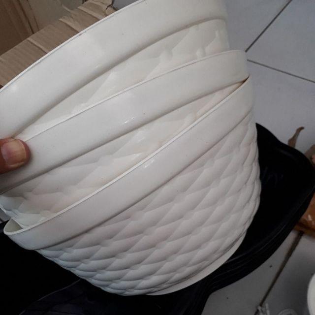  Pot  bunga dinding motif ANYAM putih 28cm Shopee Indonesia