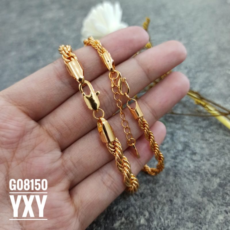 Gelang Yaxiya Rantai Tambang Gold G08150