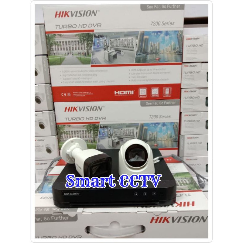 PAKET CCTV 4CH DVR 2 KAMERA HIKVISION HD TURBO 2MP KOMPLIT Tinggal Pasang