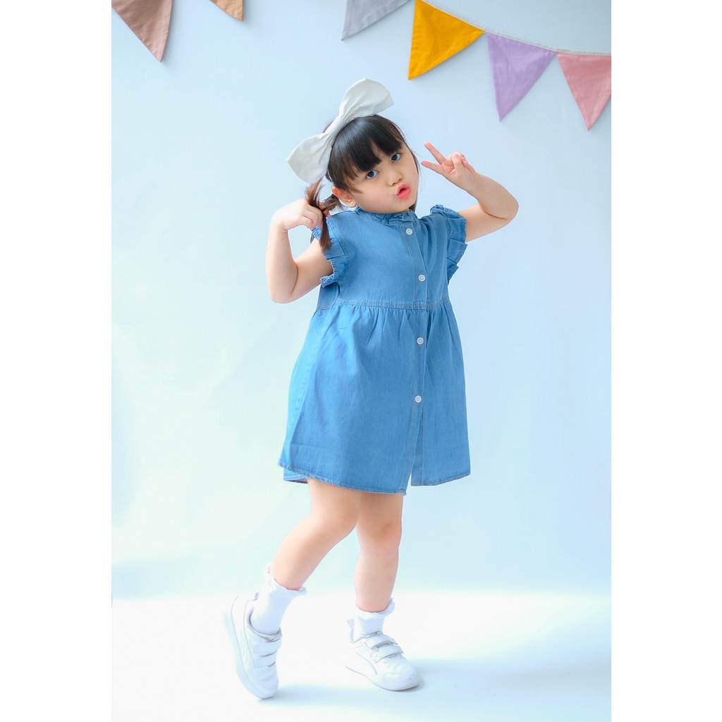VANESHA DRESS - Dress Jeans Anak 1-5 Tahun | Dress Anak Perempuan | Dress Jeans Anak Perempuan