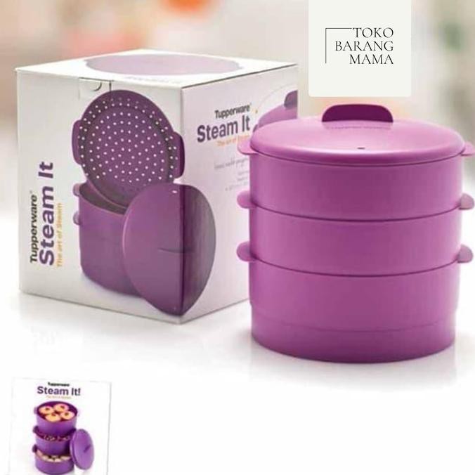 Steam It 3 Layer Tupperware - Biru Muda