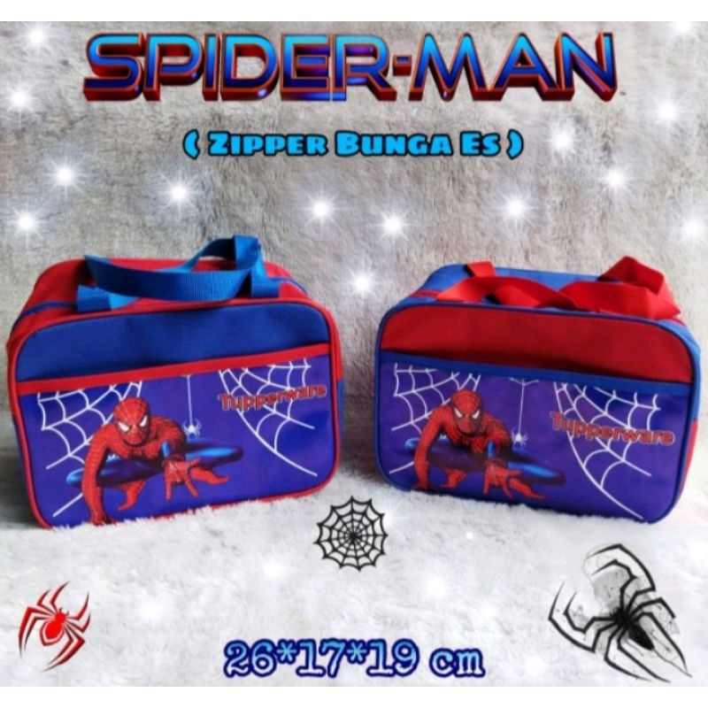 tas tupperware spiderman/tas travelling/tas serbaguna/tas anak laki laki/tas tupperware terbaru